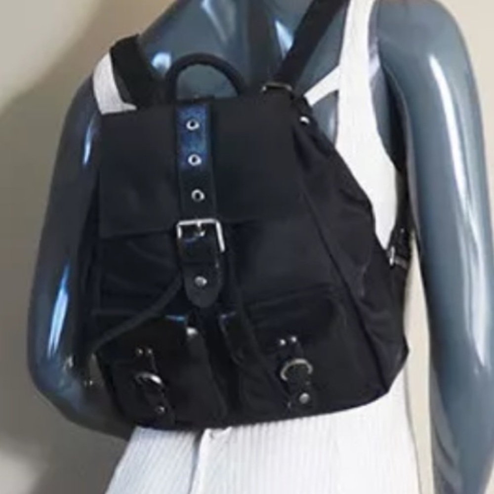 Lancaster Paris Luxury Leather Canvas Backpack
